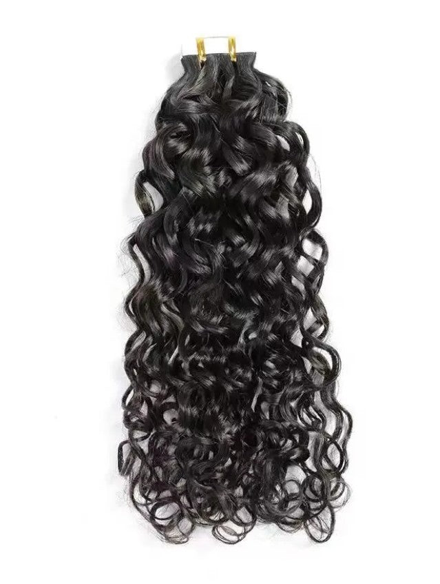 Tape-In Extensions – Natural Curly (20pcs/50g) | 100% Pure Virgin Human Hair