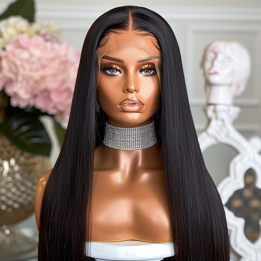 4x4 Transparent 100% Human Lace Wig (180% Density) | Straight