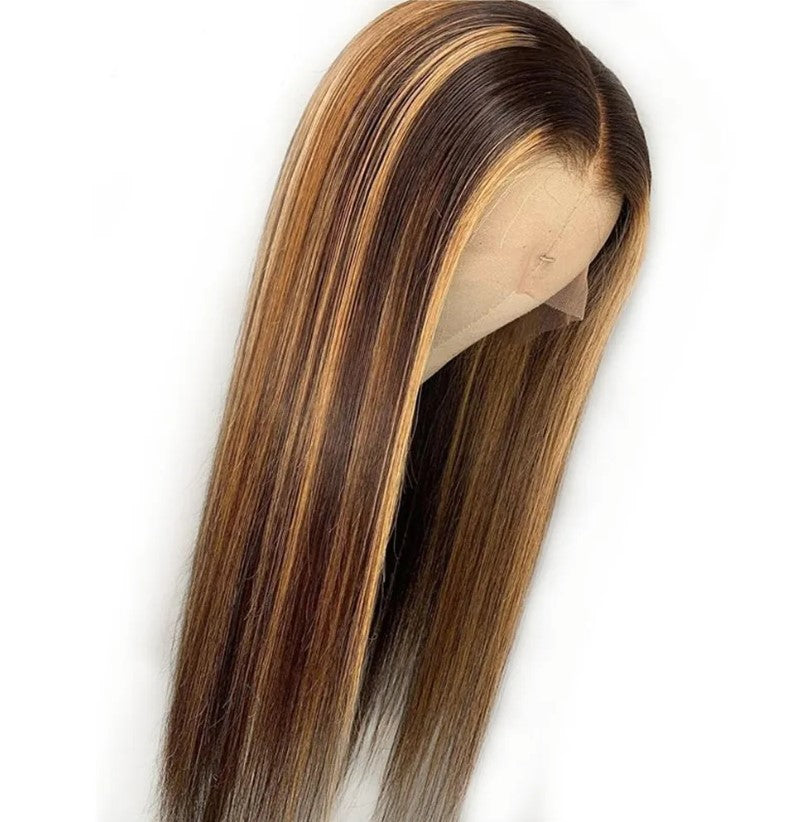 Straight #4/27 | 100% Pure Virgin Human Hair | Transparent Swiss Lace